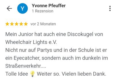 Google Rezension Yvonne P