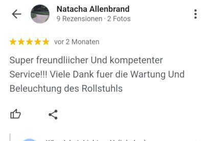 Google Rezension Natascha A