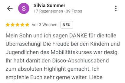 Google Rezension Silvia S